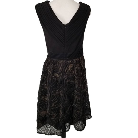 Adrianna Papell Women's Black Tulle Fit Flare Evening Cocktail Party Dre… - Picture 4 of 9